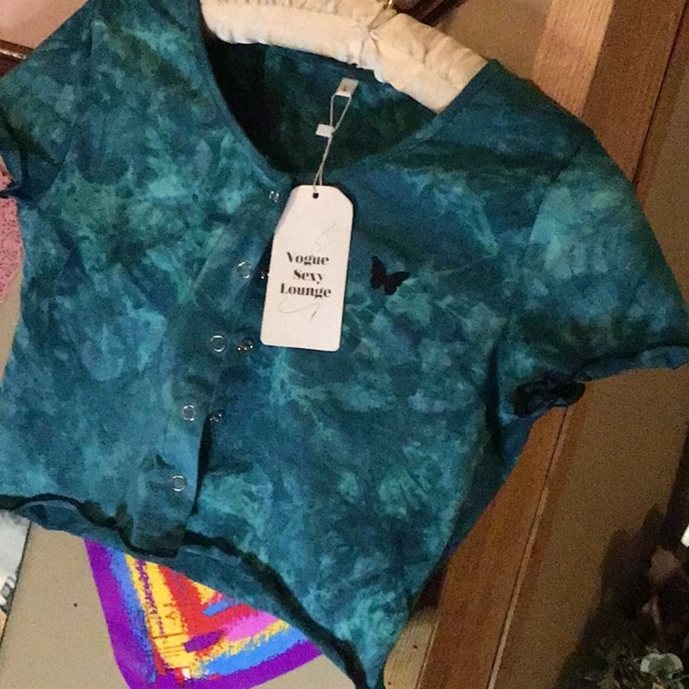 Vogue Sexy Lounge Teal tye dyed top